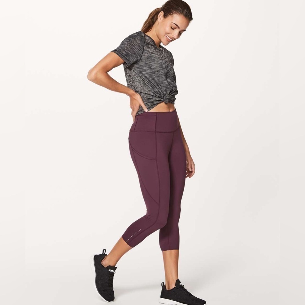 Lululemon | Women's Fast & Free Crop II *Nulux 19" Leggings Size 4 Dark Adobe